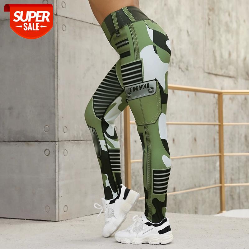 

NORMOV Fitness Women Leggings Fashion Camouflage Print High Waist Elastic Push Up Ankle Length Spandex Leggings #Nt03, Black;white