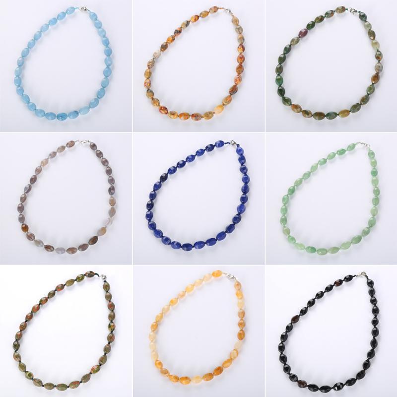 

Wholesale Natural Stone Necklace Tiger Eyes Stone Necklace Crystal 26 Colors Optional 10-18MM Bead Strand 20