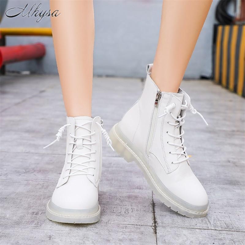 

Autumn Winter Boots Women's Short British Leather Low-Heel Single To Keep Warm Women D1597, Black