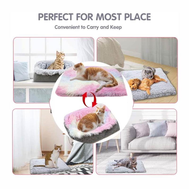 

Round Plush Cat Bed For Cats House Pet Bed For Cat Basket Animals Products Sofa Long Dog Cushion Mat Pets Petshop