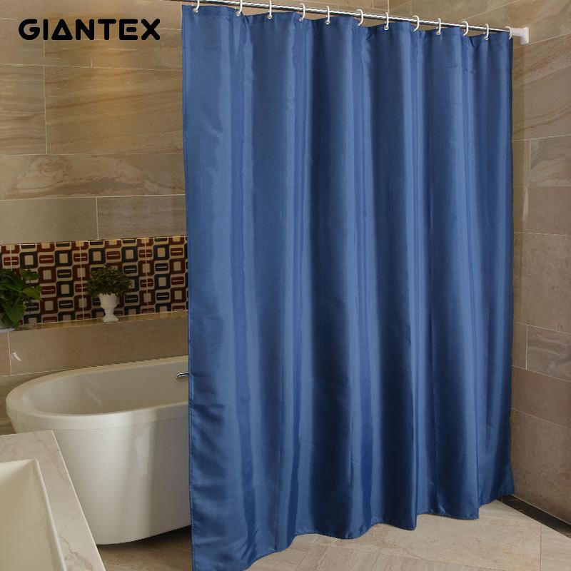 

GIANTEX NavyBlue Polyester Bathroom Waterproof Shower Curtains With Plastic Hooks U1263