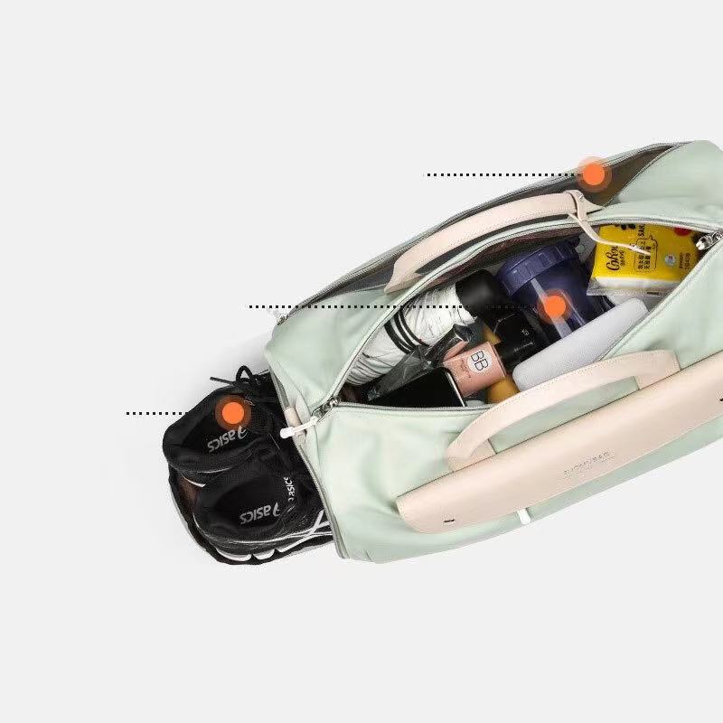 

New travel bag large capacity dry wet separation sports fitness bag yoga bag women's short distance travel handbag, Pink