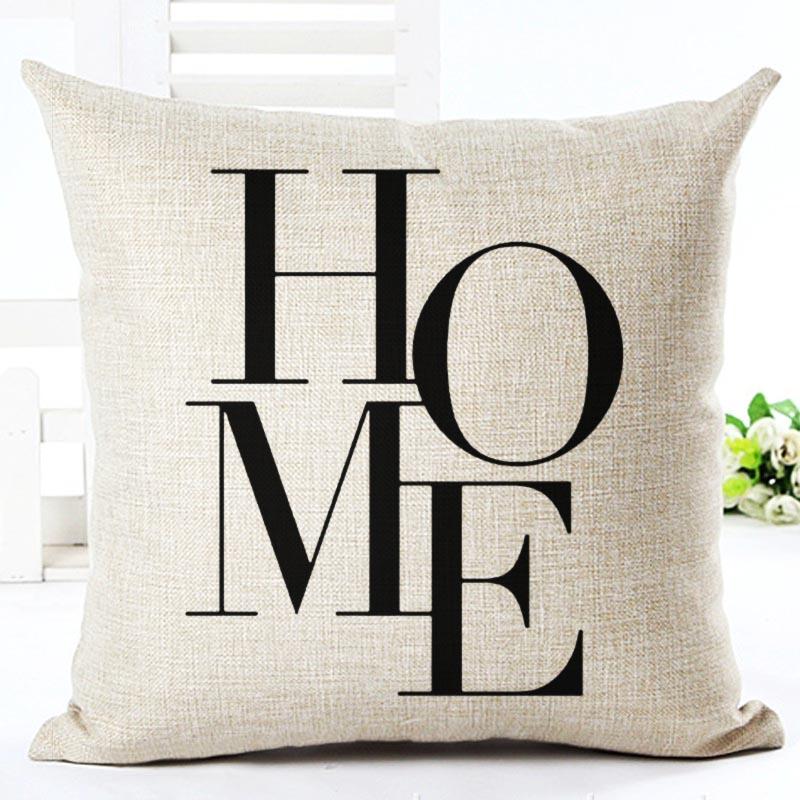

MYJ Black And White Style Decorative Cushions Simple Word Style Printed Throw Pillows Car Home Decor Cushion print your name