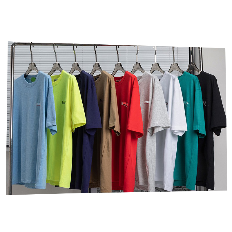 

2022ss Short sleeve high quality heavy craft tops round neck Men's Plus Tees & Polos with cotton printing and embroidery size -S-M-L L-100KG 8 color, Black