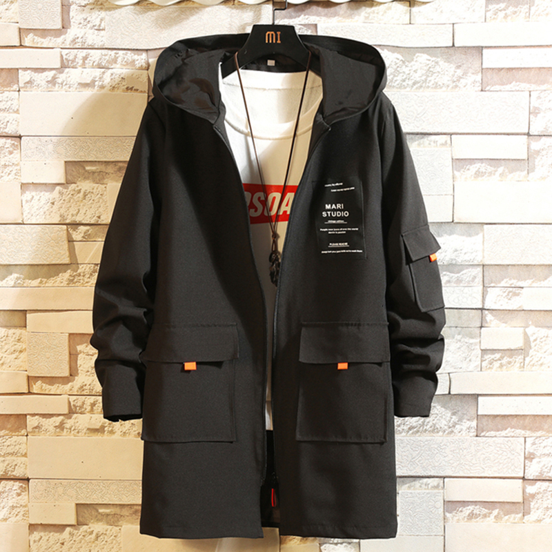 

2021 New Trench Black Jacket Male Windbreakers X-long Fashion Spring Jackets Z6DM, Fy6005 1