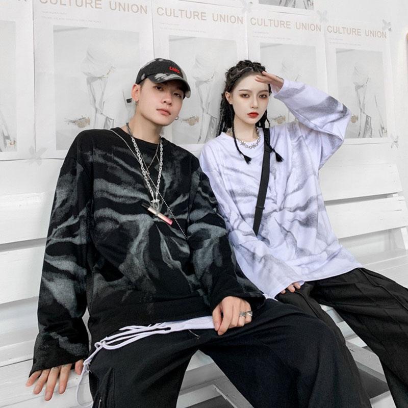 

Unisex Men's Women's oversize loose fit HIP HOP skateboarding sports casual cotton blend crew neck long sleeve sweatshirt