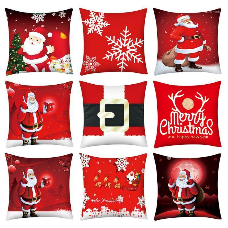 

Hot Sale New Year 1PC Merry Christmas Print Pillow Case Polyester Sofa Car Cushion Cover Home Decor 45X45cm1