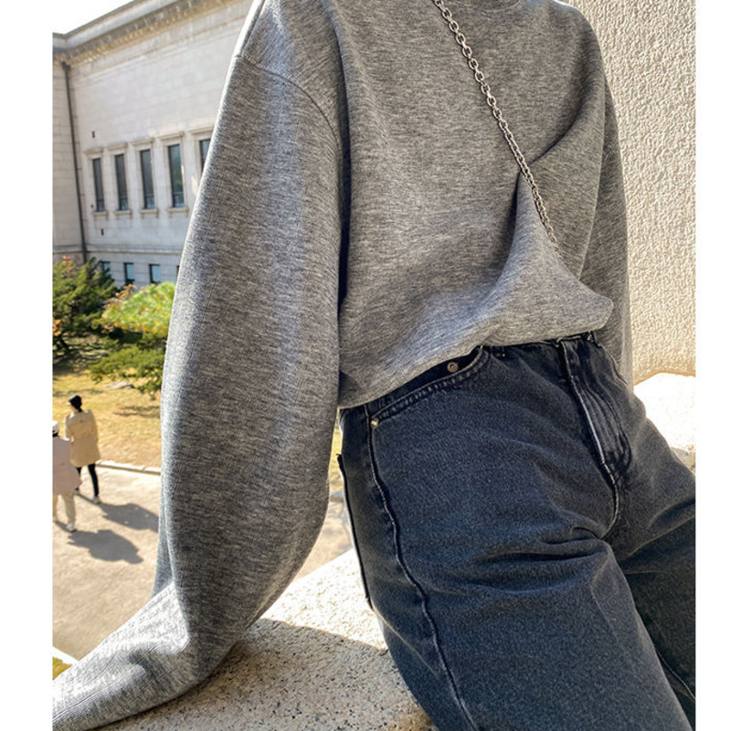 

Sweat 2021 Male Spring and Winter New Thin Profile Small Neck High Pit Strip Sweatpants Clothing ITI3, Gray.
