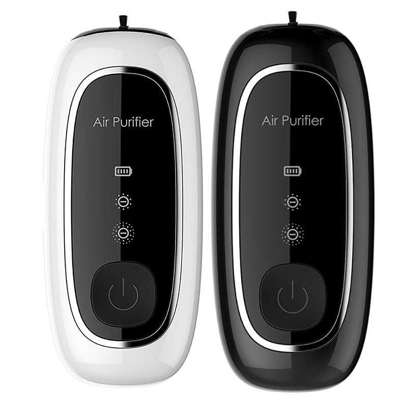 

2 Pcs Mini Air Purifier Fashionable Personal Wearable Lavalier Type Rechargeable Portable Negative Ion Purifier