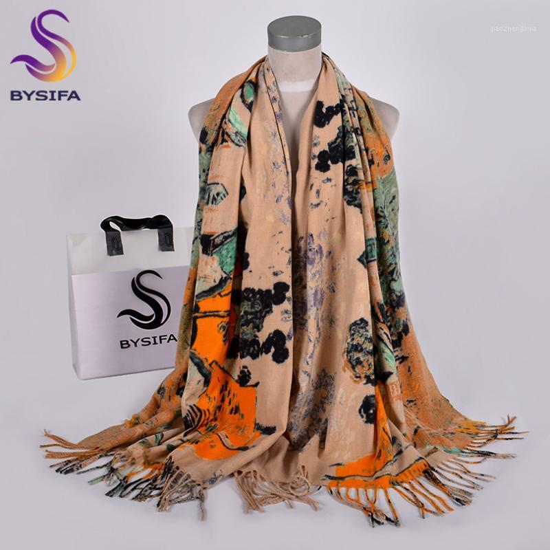 

Scarves [BYSIFA] Winter Shawl For Women Fashion Khaki Warm Shawls And Wraps Lady Pashmina Long Cashmere Head Scarf Hjabs, Blue;gray