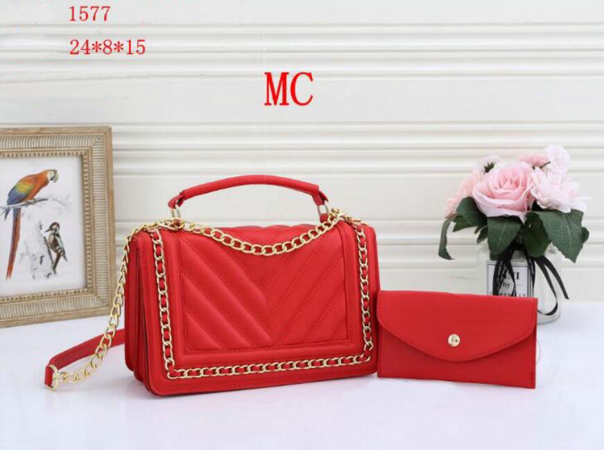 

New fashion women 2pcs/set cross body diagonal handbag fashion leather Crossbody bag women's Handbag Purse chain shoulder bag