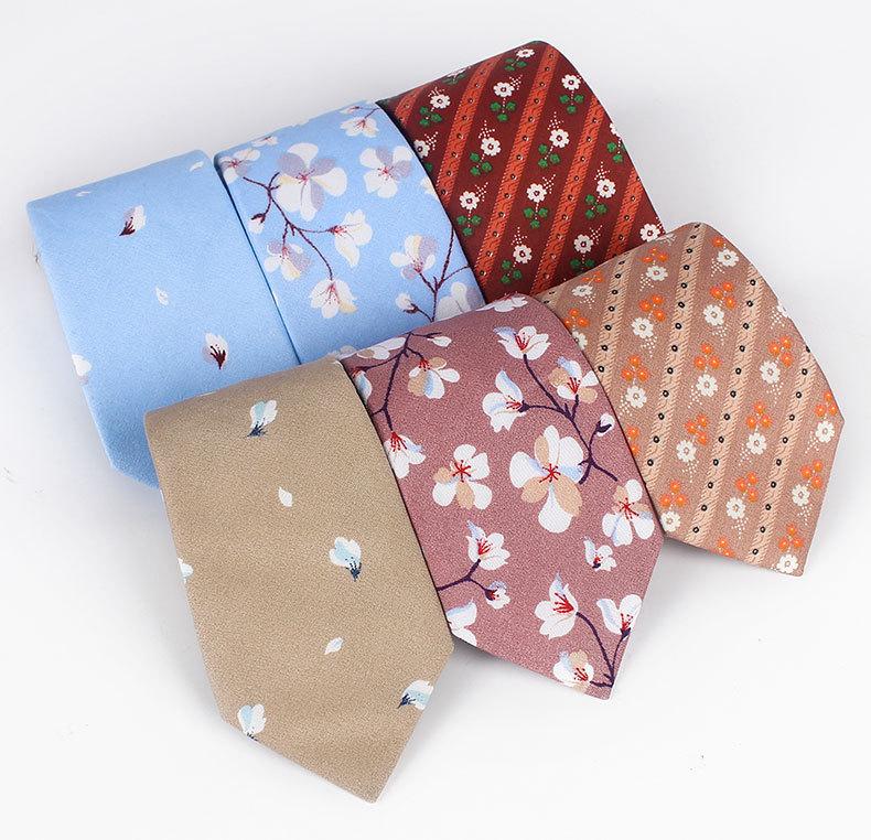 

Bow Ties Floral Cotton Man Tie Printed Neck For Men Red Pink Neckties Gift Vintage Accessories 7 Cm
