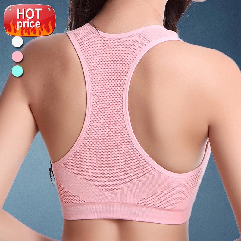 

Women Tops Sports Bra Racerback Seamless Bra Wireless Sports Top Fitness Yoga Female Breathable Women Push Up #j26M, White