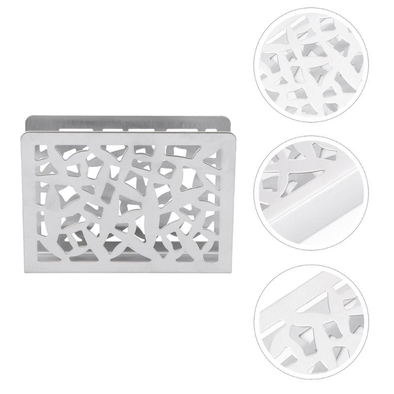 

Stainless Steel Tissue Holder Desktop Napkin Stand Creative Serviette Holder for Hotel Home Restaurant (Hollow out Flower)