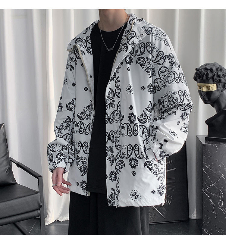 

New Spring 2021 with Hoodie Hoodies Net Versatile Celebrity Printed Long-sleeve Tide Loose Big Men's Coat Charters Free VGV1, Black