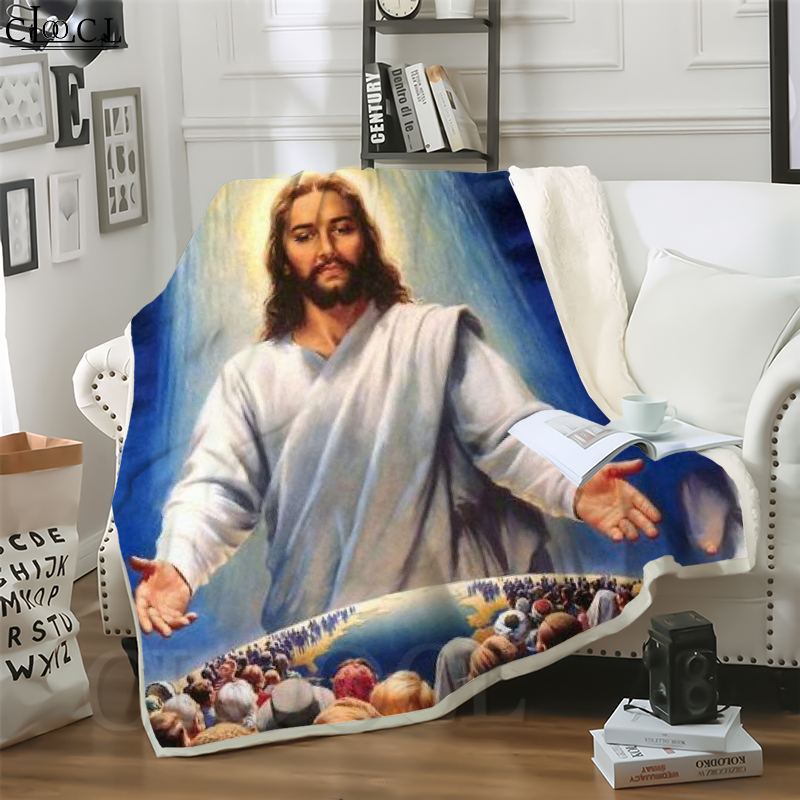 

CLOOCL Christian Jesus Son of God 3D Print Harajuku Air Conditioning Blanket Sofa Teens Bedding Throw Blankets Plush Quilt