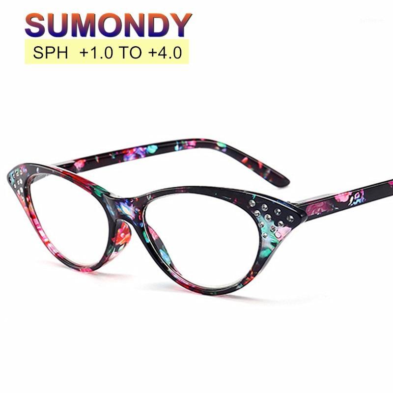 

SUMONDY Fashion Cat Eye Reading Glasses Prescription +1.0 To +4.0 Women Men Name Brand Designer Spectacles For Presbyopic UR101