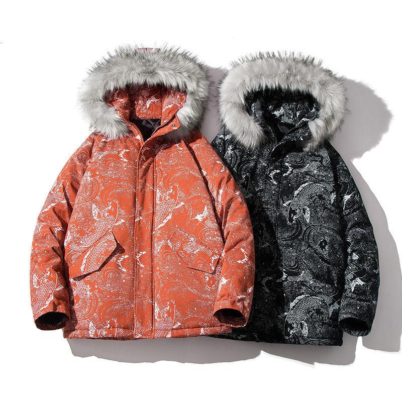 

ExtFination Men's Casual Oversize Hooded Parkas 2020 Winter New Graphic Printed Warm Coats Man Chinese Style Winter Clothing, Black