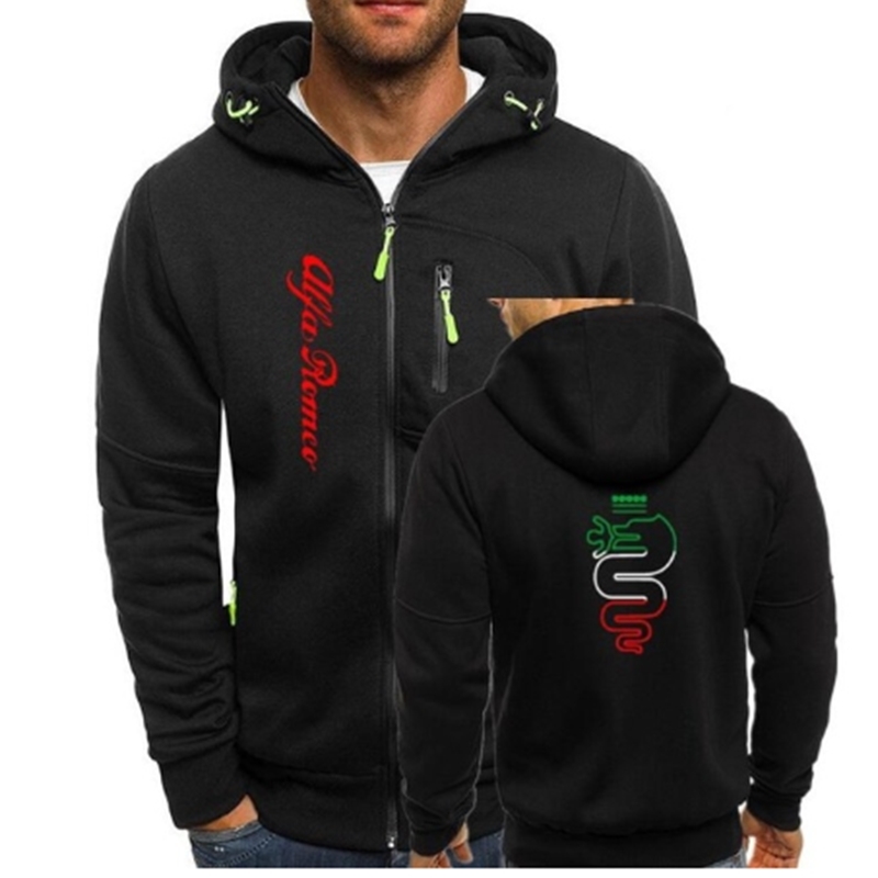 

New Autumn Brand Men Wear Alfa Romeo Printed Hoodie Men's Drawstring Leisure Slim Jacket Cardigan Tracksuit Coat, 03