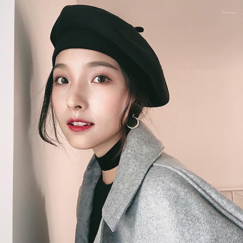 

Boinas Para Mujer Beret Women's Autumn and Winter Korean Style Wild Fashion Japanese Sweet and Cute Trend Sombreros De Mujer New1, Black