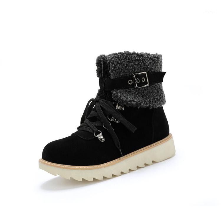 

2020 Fashion New Winter warm Women ankle Boots Fur Snow Boots Female Waterproof Warm Med heel short Plush size 34-43 B-321, Black