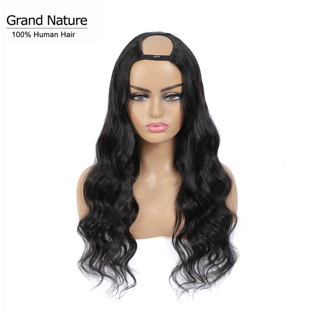 

U Part wig Human Hair 180 Density Glueless Brazilian loose Body Wave Human Hair Wigs Can Be Permed Dyed remy natural color, As pic
