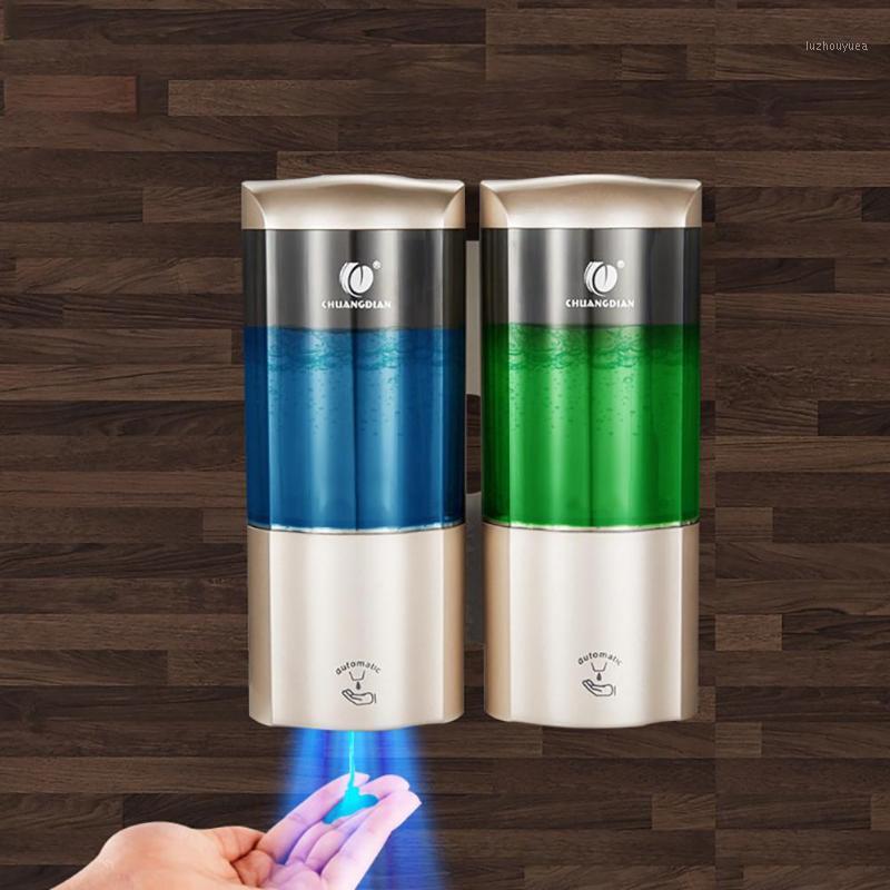 

New arrival 2Pcs 500ml smart Luxurious Wall-Mount Automatic IR Sensor Kitchen Bathroom Soap Lotion Dispenser drop shipping1