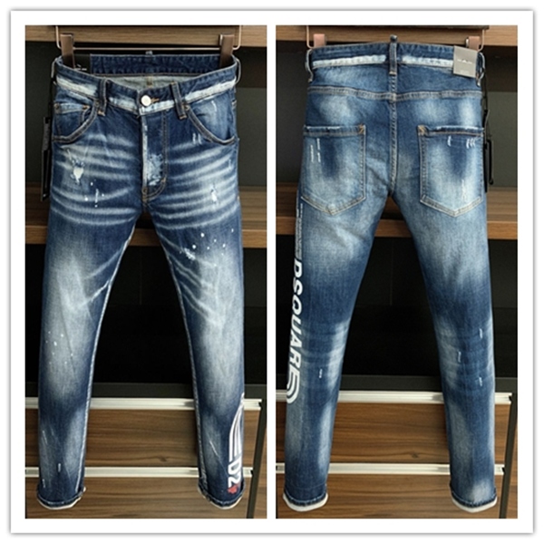 

2021 new brand of fashionable European and American men's casual jeans ,high-grade washing, pure hand grinding, quality optimization LA9719, 9800