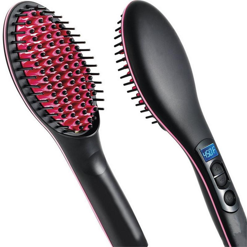 

Professional LCD Display Fast Hair Straightener Comb No Harm Hair Electric Smooth Straight Brush for Salon Styling Tool
