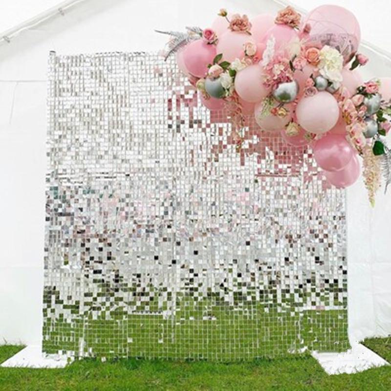 

Gold color sequin panel wedding backdrop custom adverting sings shop window background glam shimmer sequin wall