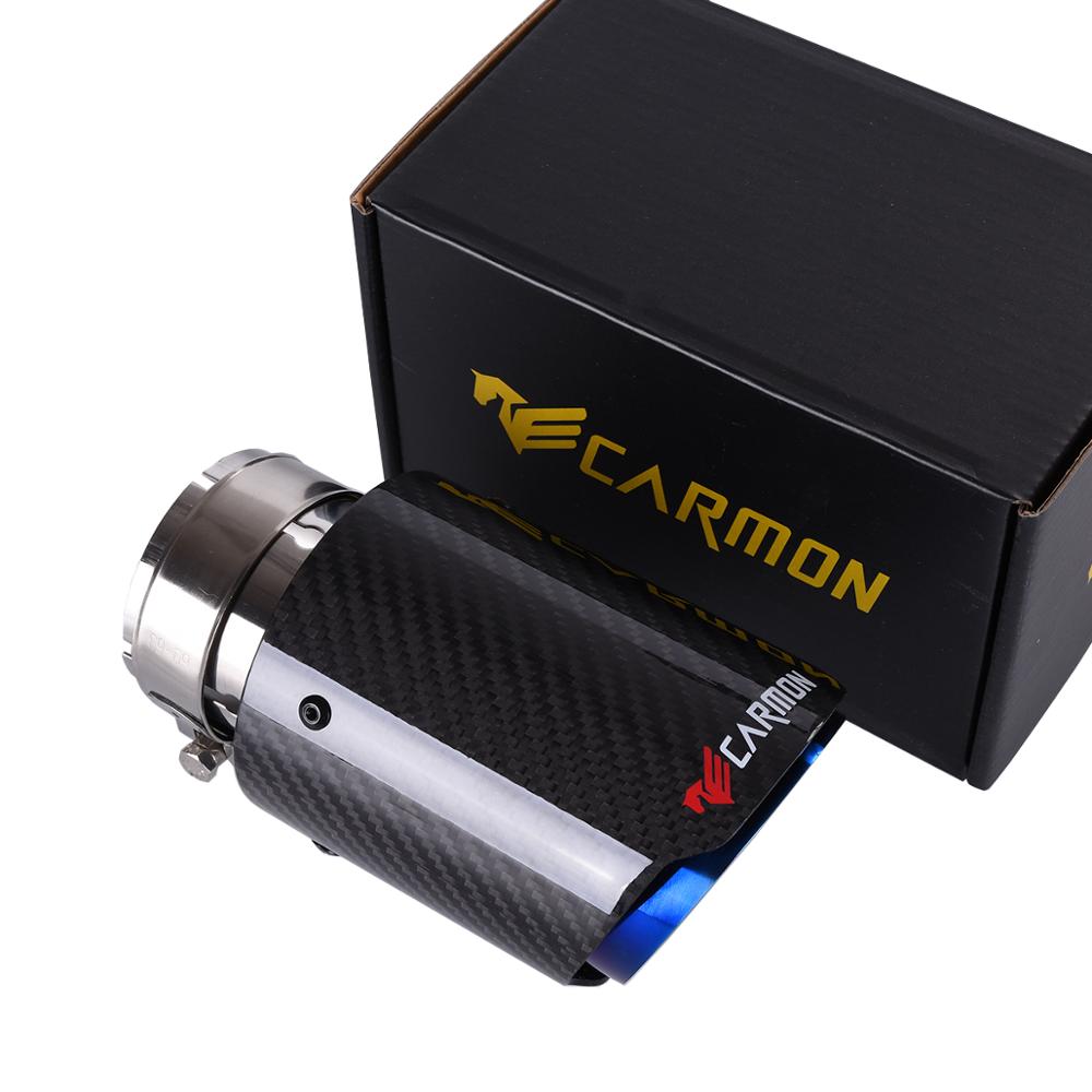 

Carmon Car Universal burnt blue stainless steel Carbon Fiber Exhaust Muffler Tip Exhaust End Pipe Tail Pipe Tip