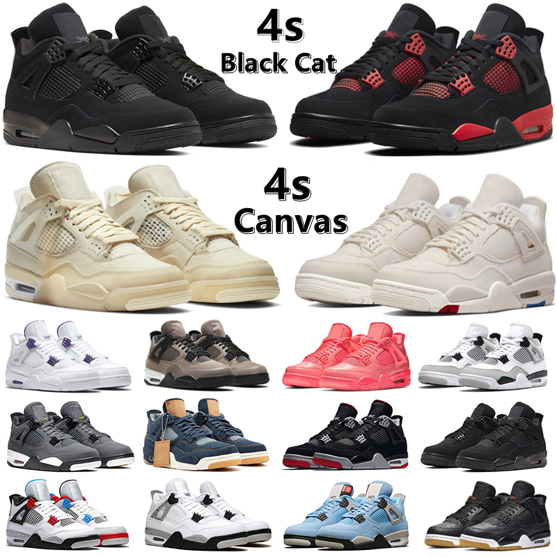 

Jumpman 4 4s mens Basketball Shoes Sneakers Canvas Red Thunder Sail Black Cat White Oreo Pure Money Lightning Infrared UNC Blue Royalty Shimmer men women shoe sneaker, Color#48