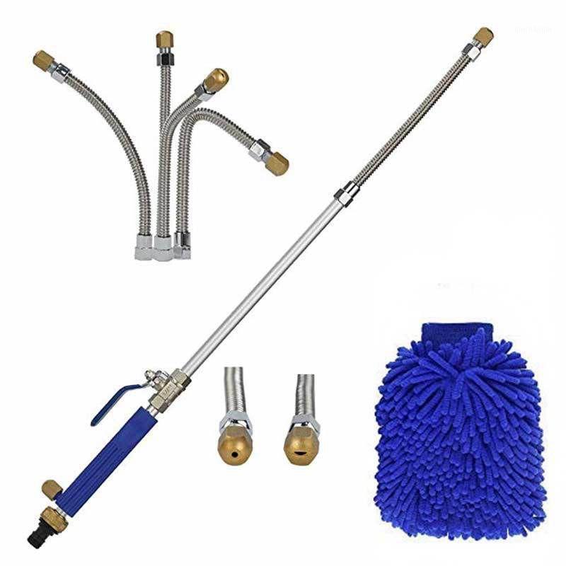 

High Pressure Water Gun Power Water Spray Gun Jet Garden Washer Hose Wand Nozzle Sprayer Car Washer With WashCloth Cleaning Tool1, Blue