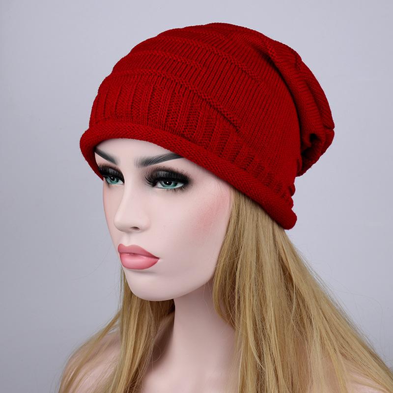 

New 2020 Women Winter Hats Elastic Knitted Wool Cotton Gorro Solid Multicolors Beanies Hip-hop Cap High-end Cute Casual Hats