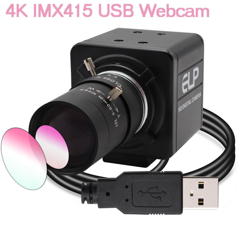 

4K USB Webcam SONY IMX415 3840x2160 MJPEG 30fps mini USB Video Camera with 5-50mm lens for Online Teaching/Video Conference