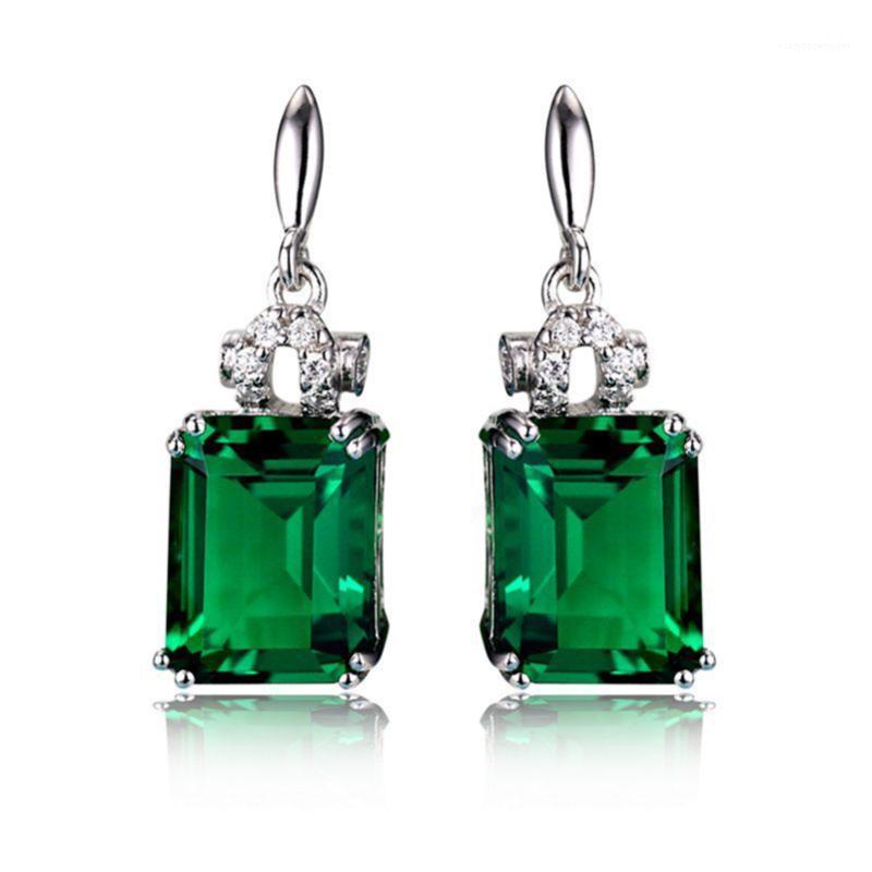 

Silver Color 925 Emerald Jewelry Earrings for Women Peridot Mystic Jade Bizuteria Gemstone Garnet Emerald Drop Earrings Female1