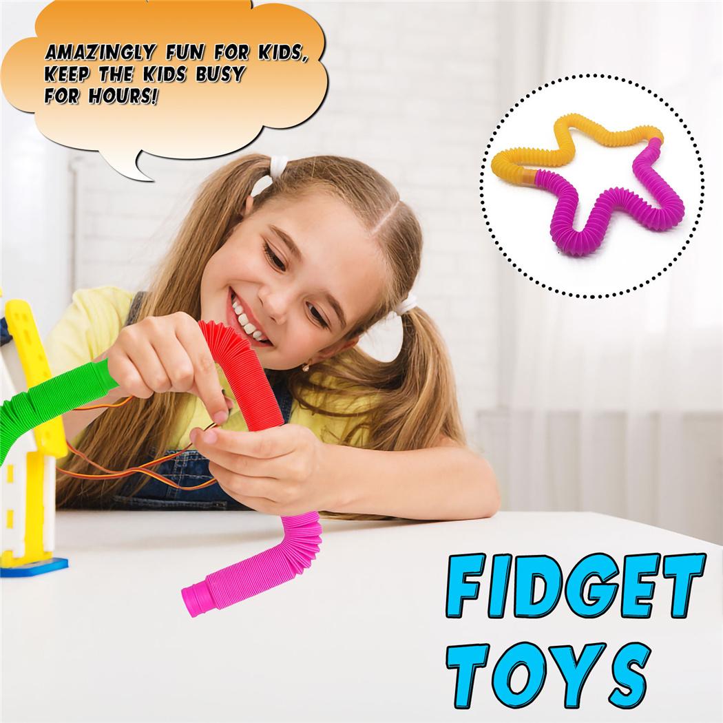 

Creative DIY Decompression Toy Plastic Pop Telescopic Bellows Sensory Toys Circle Stretch String Tube Toys Children's Early Education
