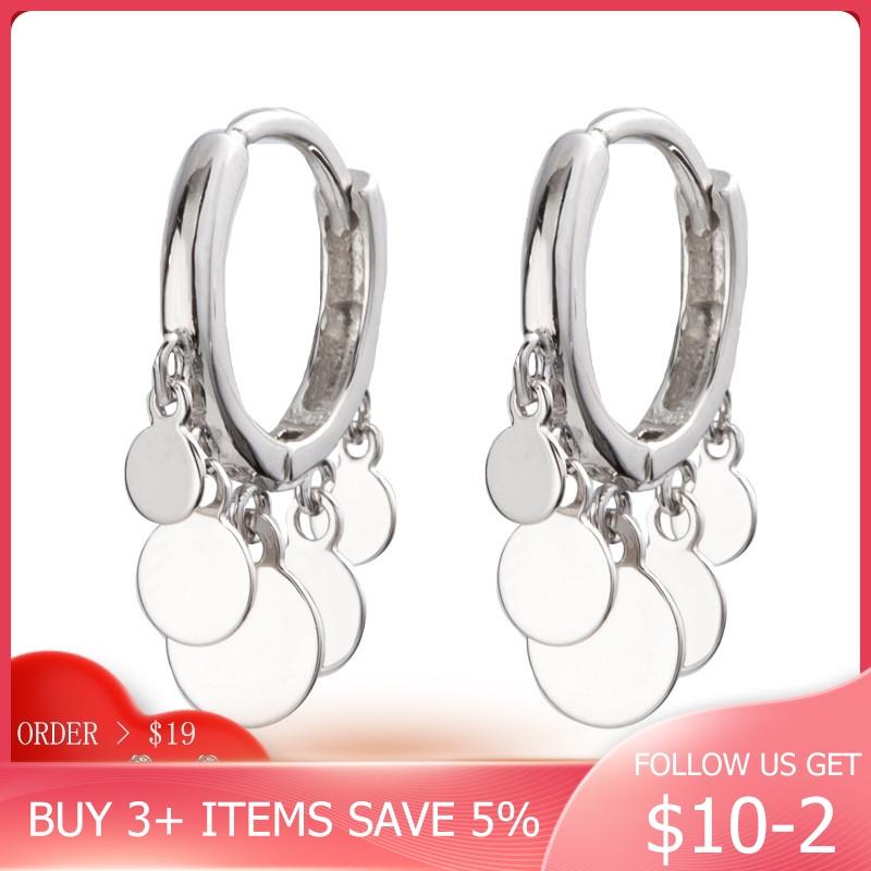 

CodeMonkey Hot Sale Silver Color Disc Tassel Hoop Earrings For Women Making Fashion Jewelry Gift CME447