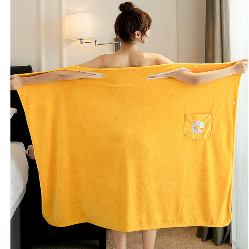 

Towel Wearable Bathrobe Superfine Fiber Towels Soft Absorbent Beach Home Bathroom Lingerie Cozy Robes Loose Wear