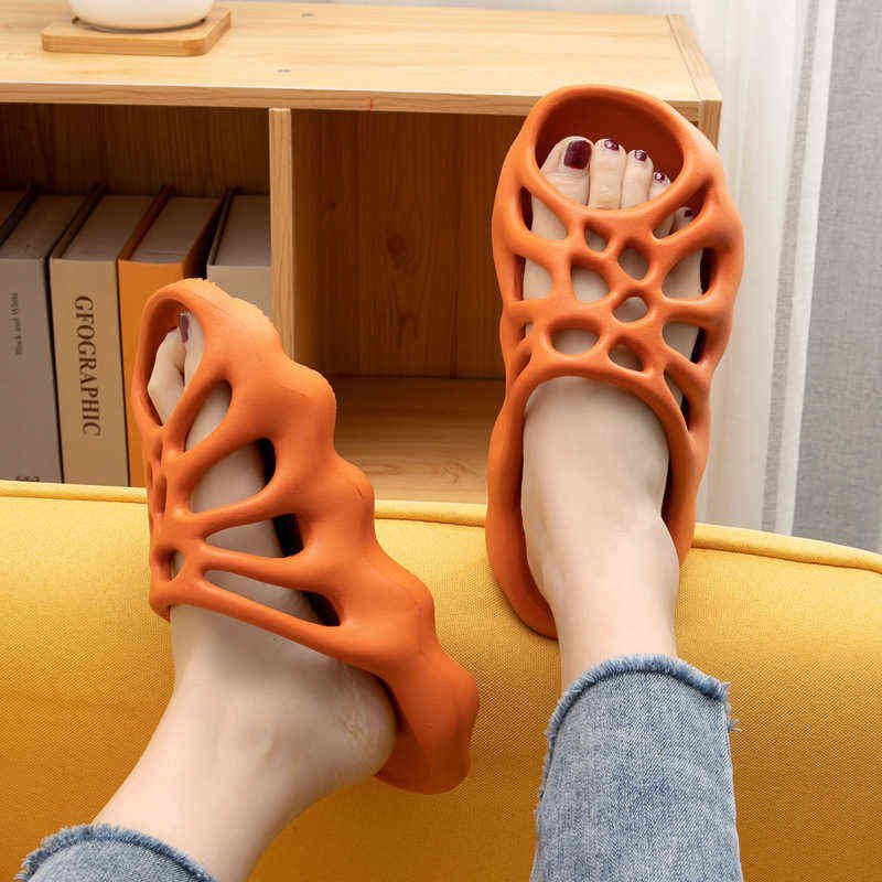 

Zapatillas de plataforma recortadas para hombre y mujer, chanclas de playa a la moda, suaves, para amantes de la batroom en interiores, Red