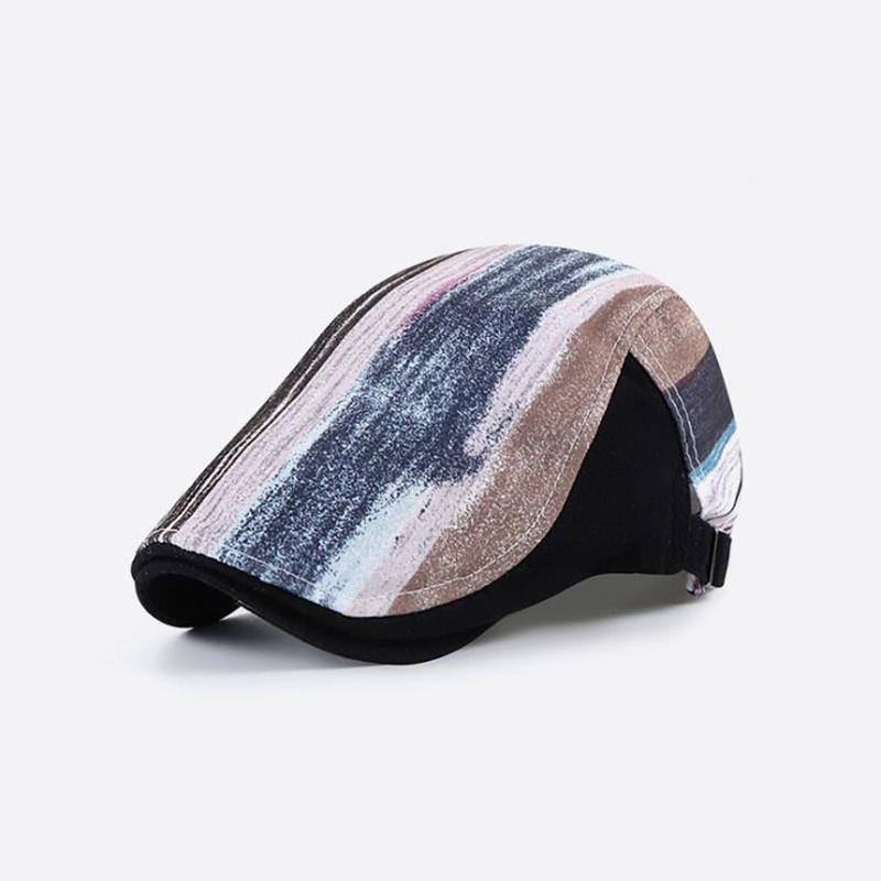 

Spring Autumn Hats For Men Casual Stripe Beret Caps Gorras Planas Boinas Check Flat Cap Adjustable Male Berets Gorras1, As shown
