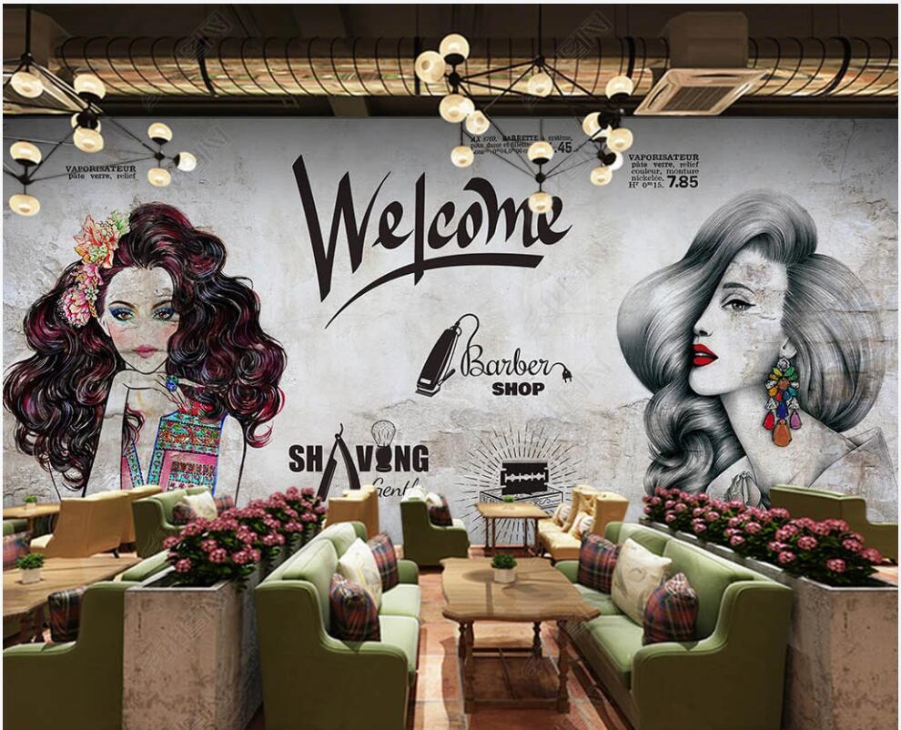 3d wallpaper custom photo mural beauty woman beauty salon barbershop wall papers sticker Home decoration Wallpaper for walls in rolls Decorative-image-754139117