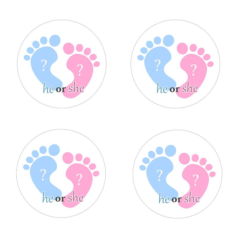 

24/48pcs 4.5cm He or She Stickers Boy or Girl Vote Sticker for Gender Reveal Party Decoration Baby Shower Gift Bag Sticker