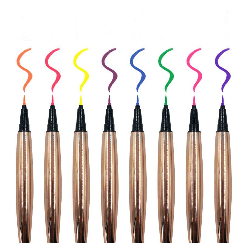 

New Fluorescence Color Liquid Eyeliner Magic Self-Adhesive Eyeliner Glue-Free Sticky False Eyelashes, Red tube