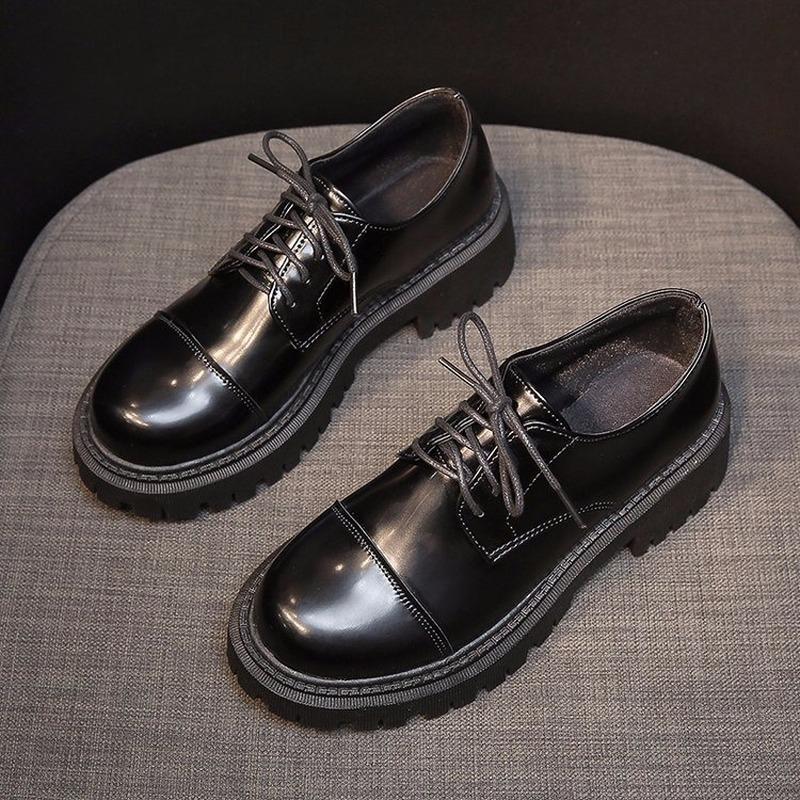 

Women Leather Boots Black Autumn Fashion Shoes for Ladies Casual Boots Good Leather Waterproof Footwear platform R11-02