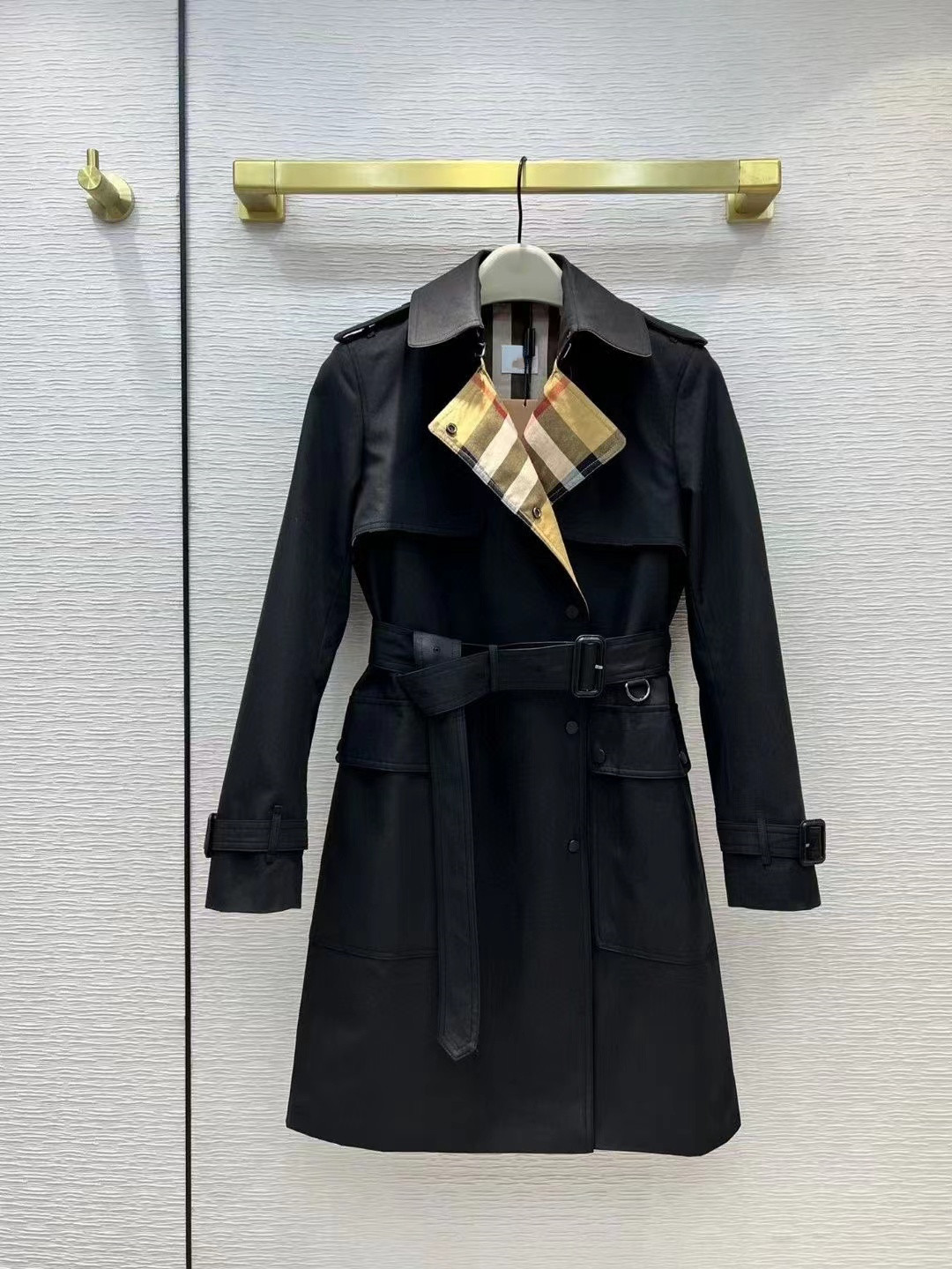 

Women' Trench Coats 2022 Spring Autumn Lapel Neck Long Sleeve Jackets Designer Brand Same Style Outerwear 0308-13, Khaki