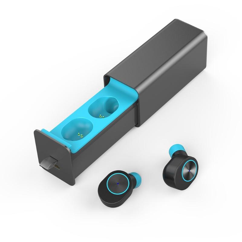 

QP-W10 Bluetooth V4.2 Twins True Wireless In-ear Earphones One key control Earbuds Magnetic Charger Box Perfect Combination, Blue