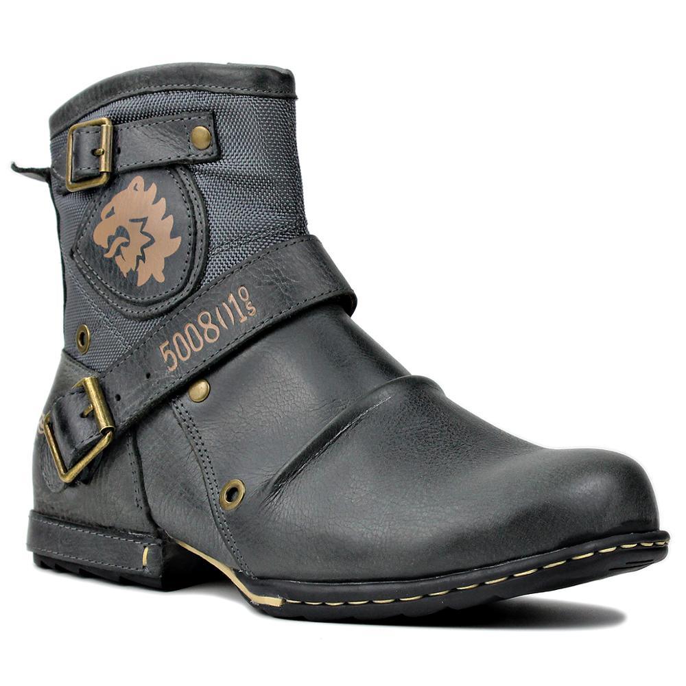 

2021 New England Cowboy Chukka Genuine Leather Men Boots with Male Wgjl, Gray.