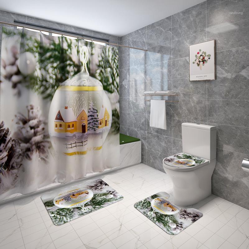 

Zeegle Bath Mat and Shower Curtain Set Microfiber Toilet Seat Cover Mat Bathroom Carpet Non-slip Bath Floor Mats Bathroom1