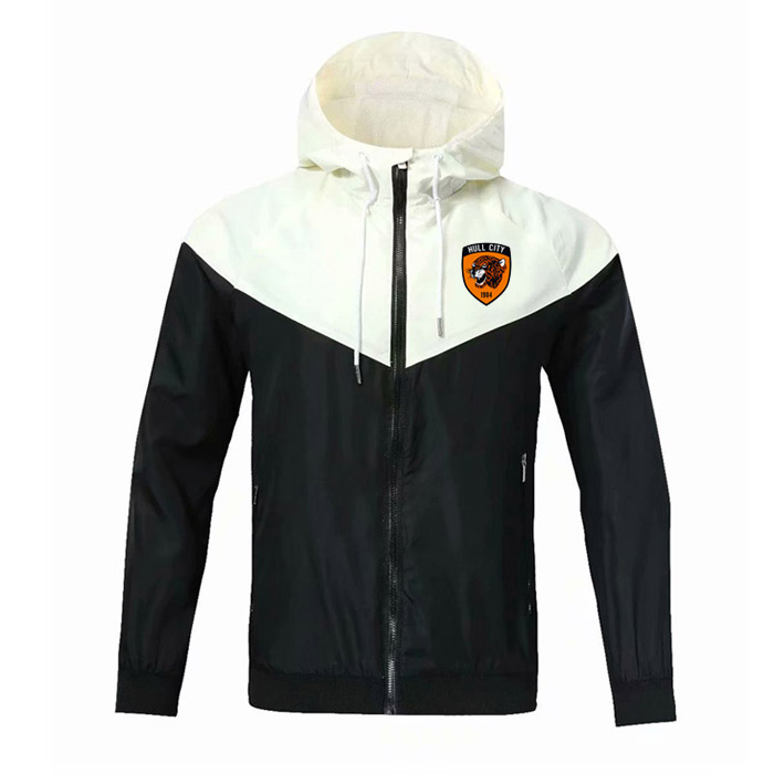 

2020 2021 hull city fc adult hooded windbreaker jacket winter windproof long zippered hooded sportswear soccer jacket Running Jackets, Black;red